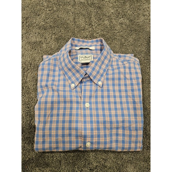 L.L. Bean Other - L.L. Bean Men's Plaid Short Sleeve Button-Up Shirt Large Cotton Wrinkle Free